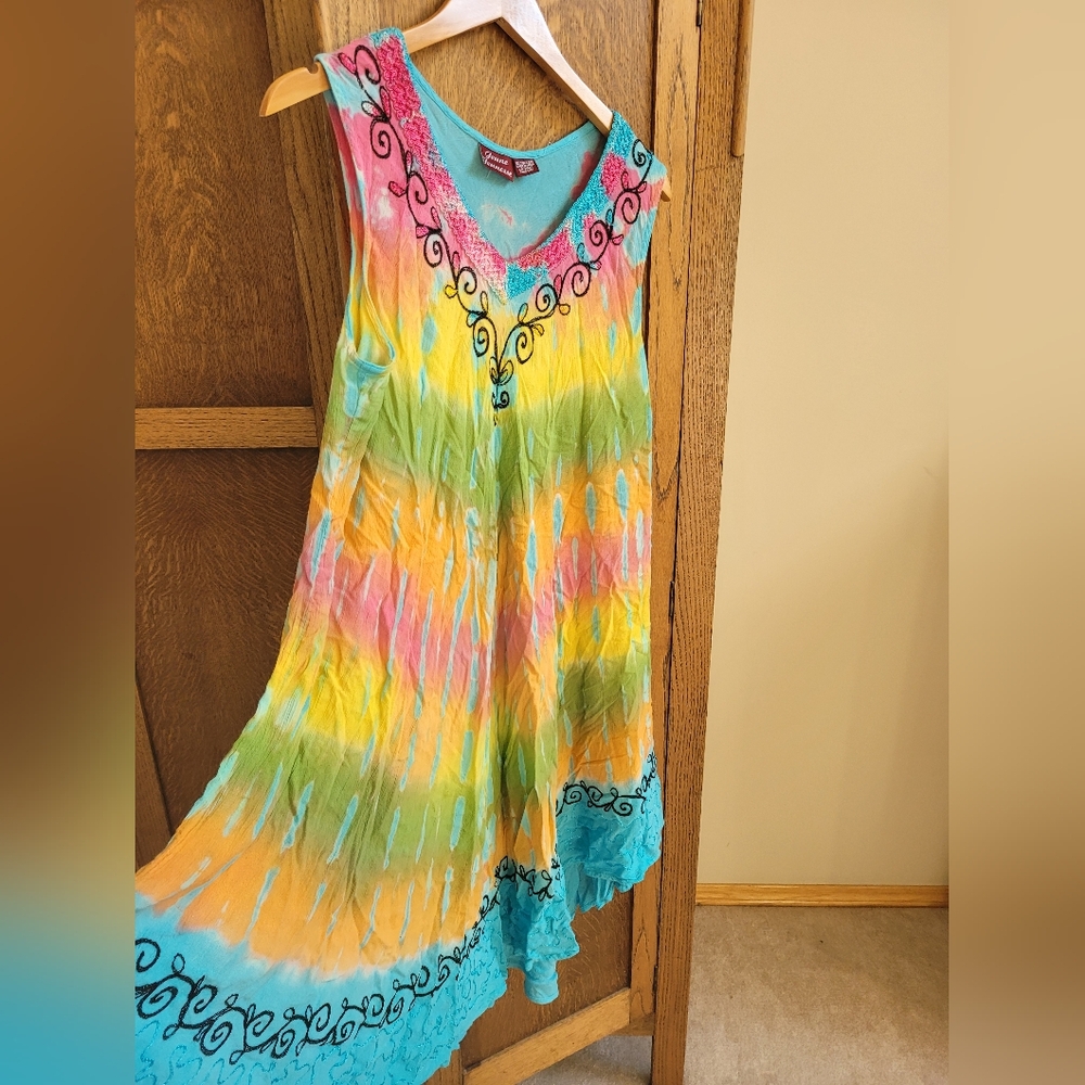 Tie dye free size viscose dress